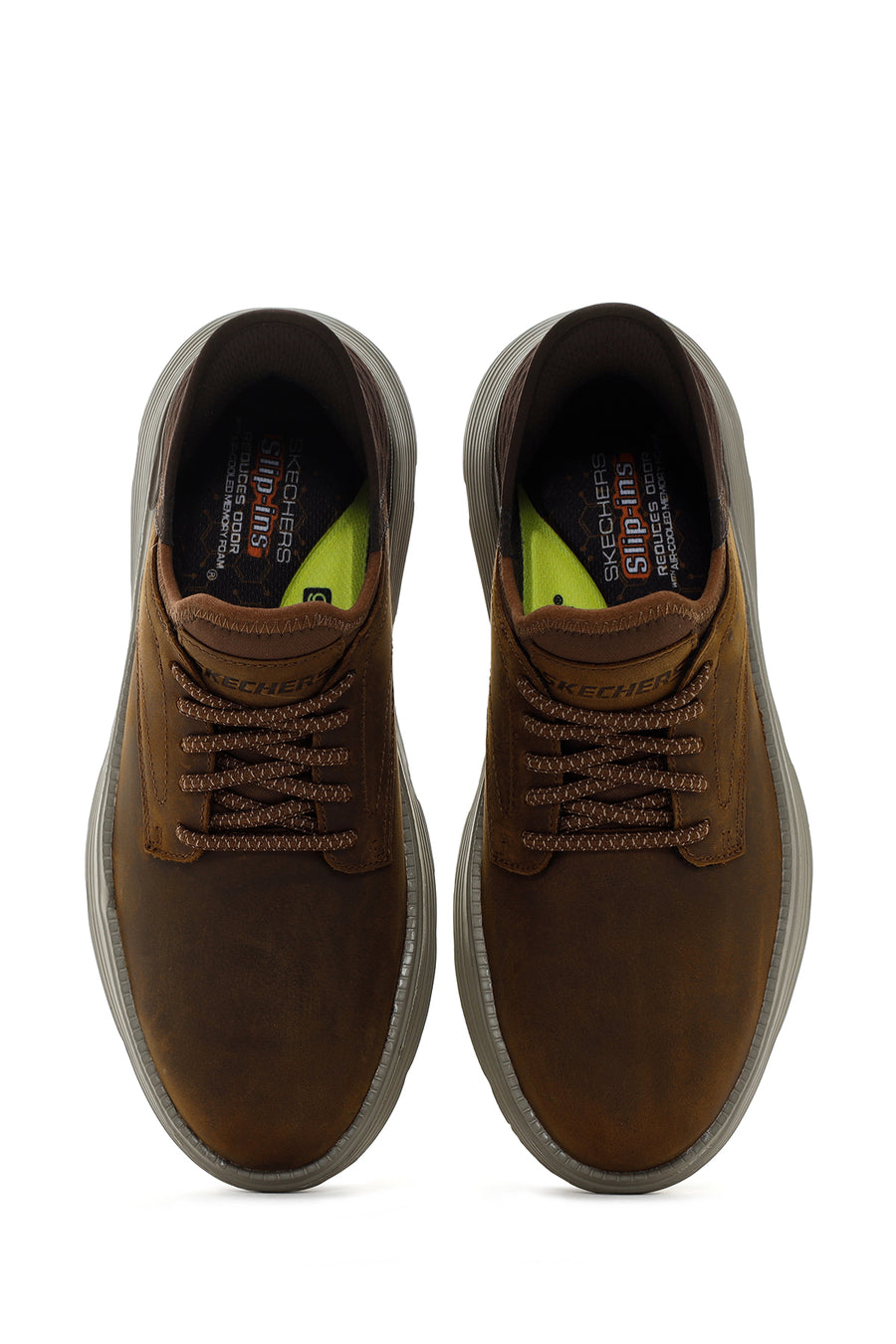 Skechers Men's Brown Garza Gervin Leather Sneaker