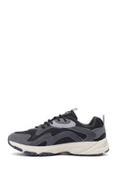Male Gray Lace-Up Thick-Soled Leather Sneaker | Derimod