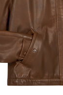 Vera Woman Brown Oversize Leather Jacket | Derimod