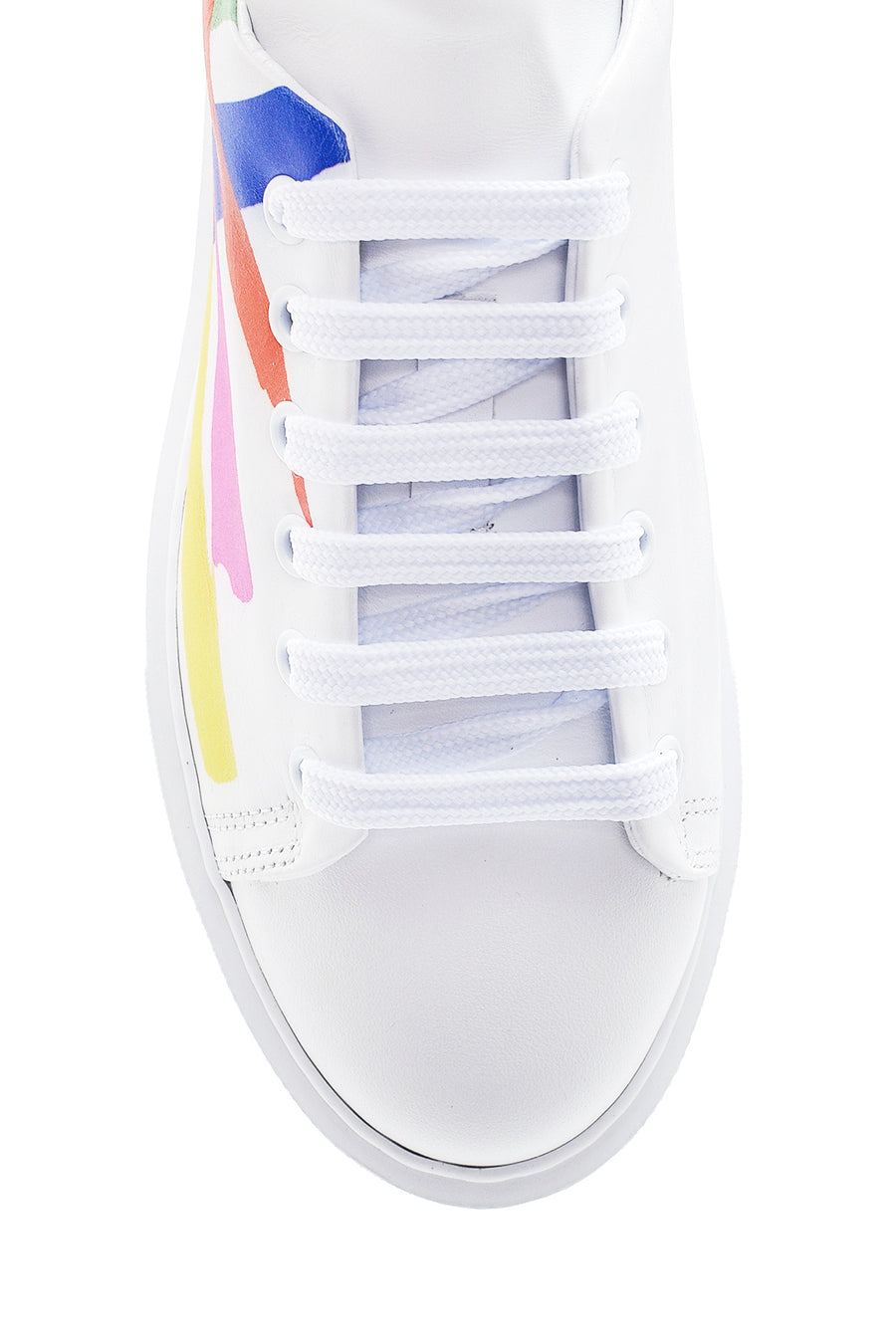 Kadın Deri Renkli Şeritli Sneaker