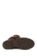 Woman Brown Buckled Suede Boots | Derimod