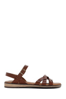 Women's Brown Leather Bodrum Sandals | Derimod