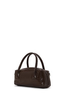 Woman Brown Long Strap Snake Print Shoulder Bag | Derimod