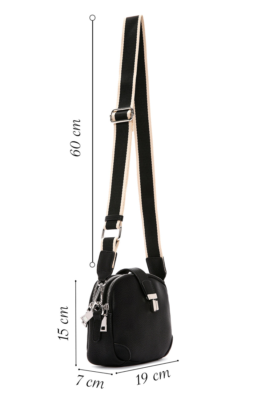 Women's Black Long Strap Crossbody Bag