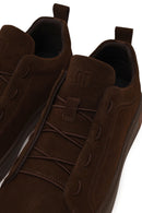 Male Brown Thick-Soled Suede Leather Sneaker | Derimod