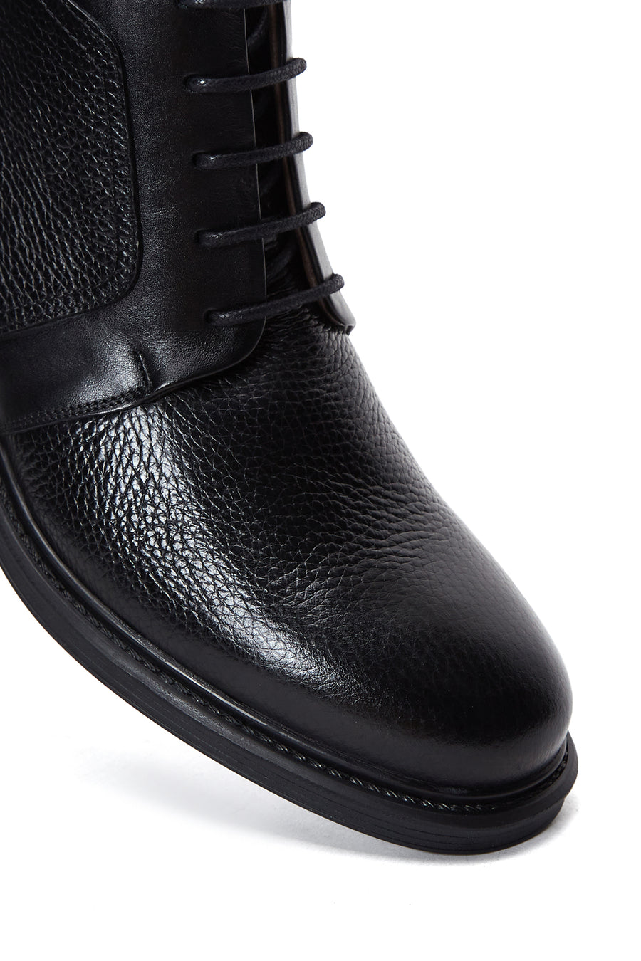 Men's Black Leather Zippered Casual Boots