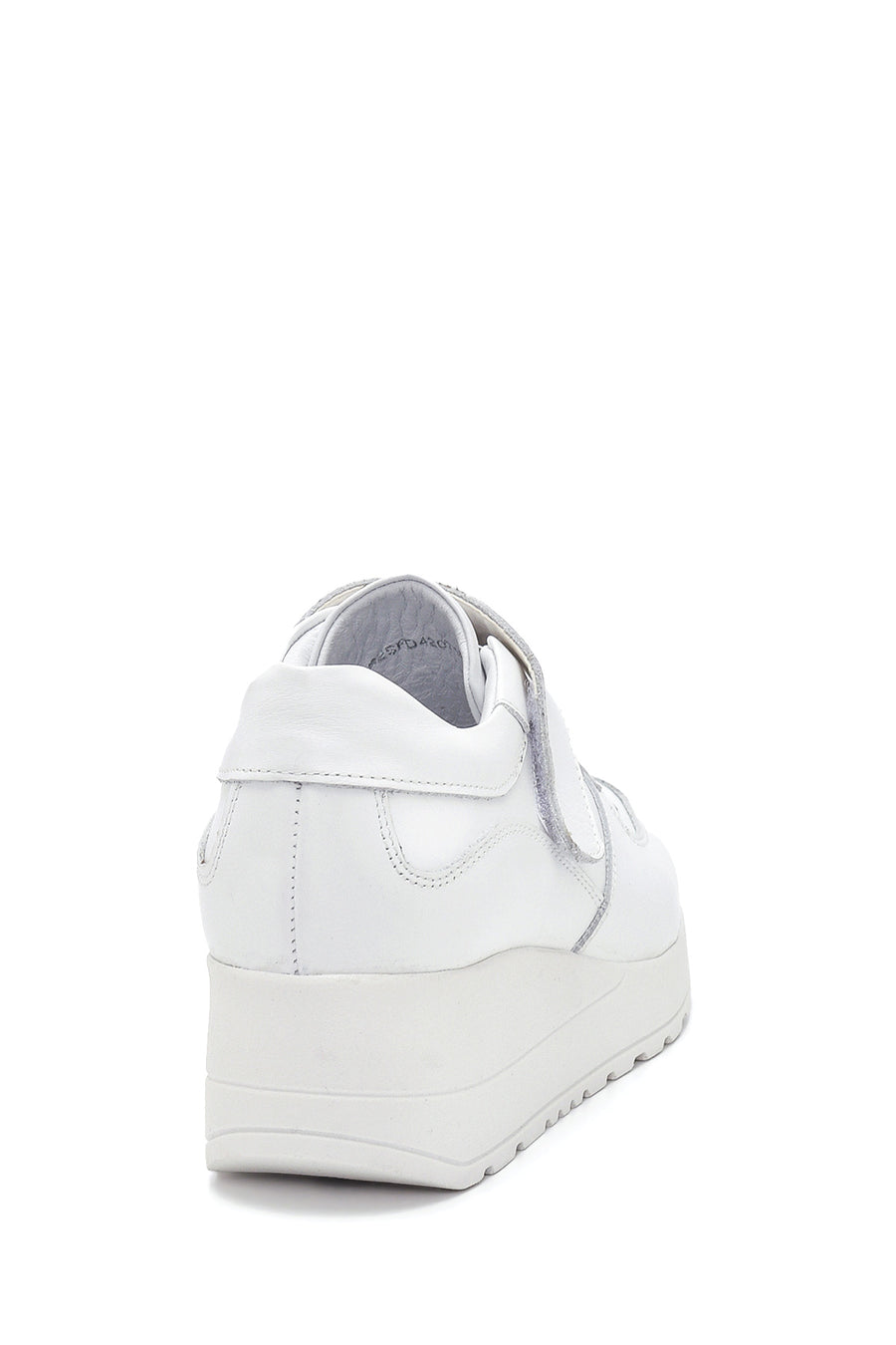 Women's White Leather Wedge Heel Sneaker
