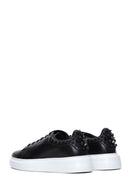 Men's Black Leather Studded Detailed Thick Soled Sneaker | Derimod