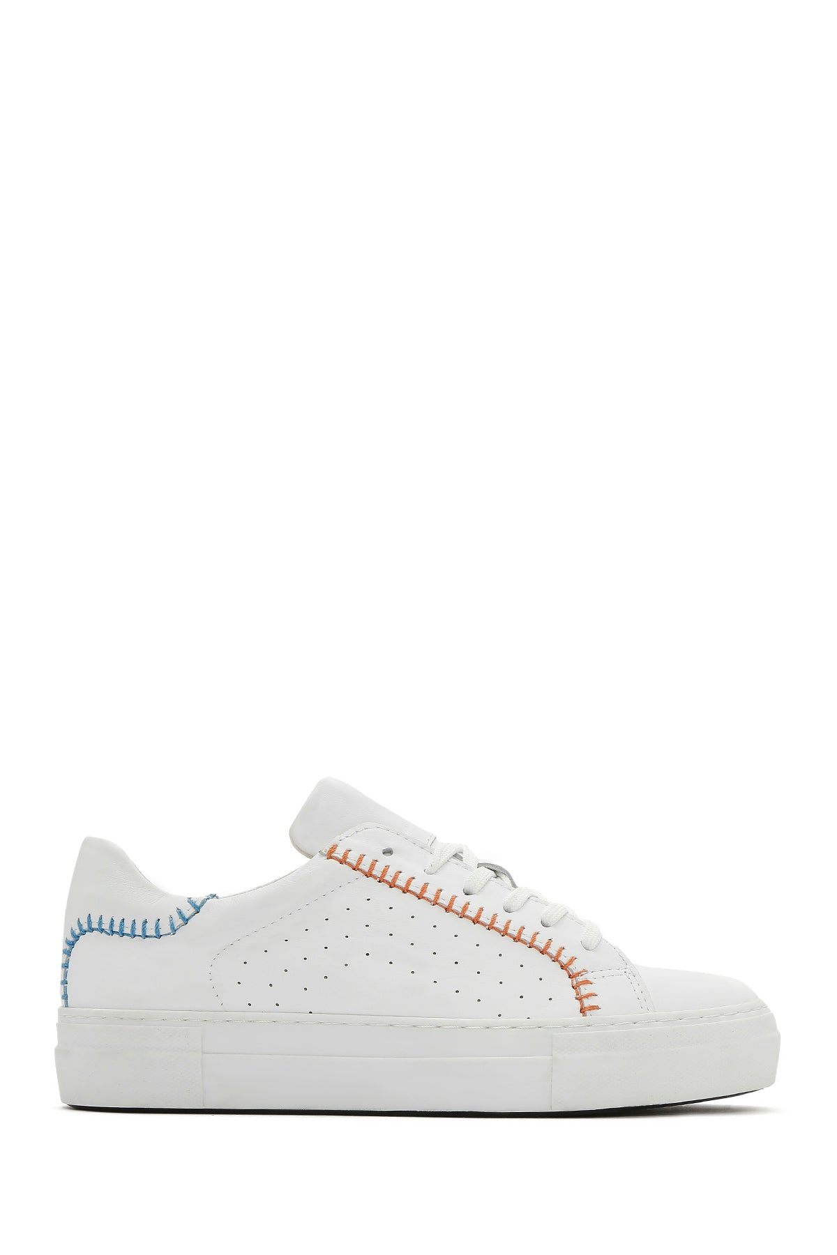 Kadın Beyaz Bağcıklı Deri Sneaker 25SFD371218 | Derimod