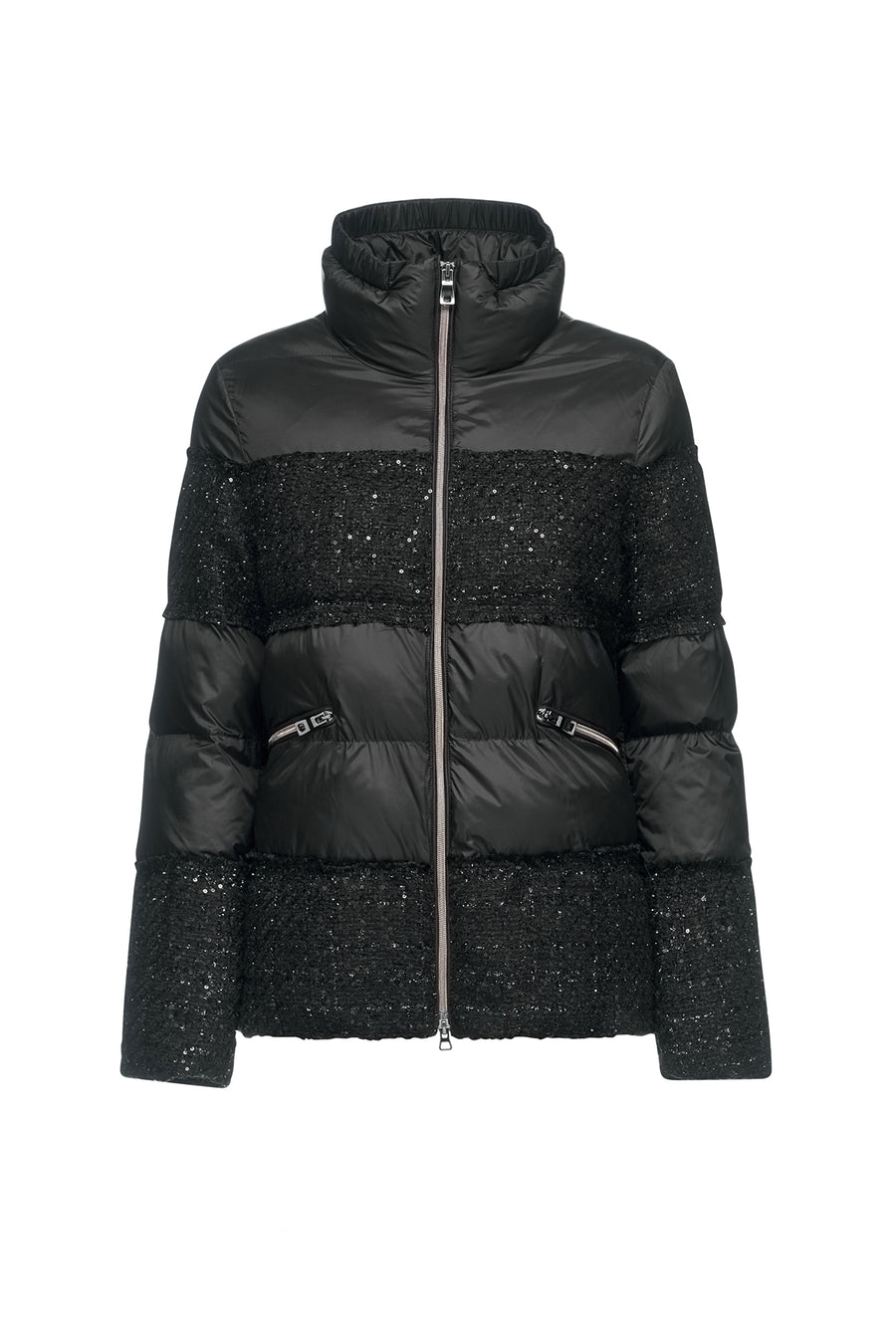 Geox Women's Black Manilva Sequin Detailed Coat