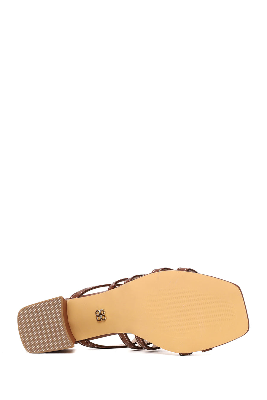 Woman Brown Chunky-Heel Slippers