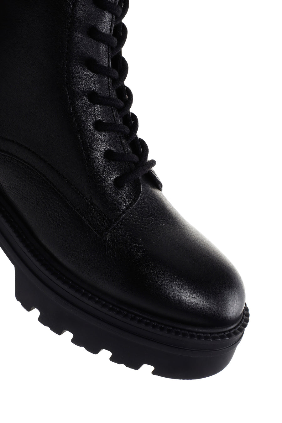 Women's Black Zippered Leather Boots