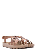 Women's Bronze Thick-Soled Metallic Sandals | Derimod