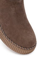 Woman Mink Zip Closure Thick-Soled Suede Boots | Derimod