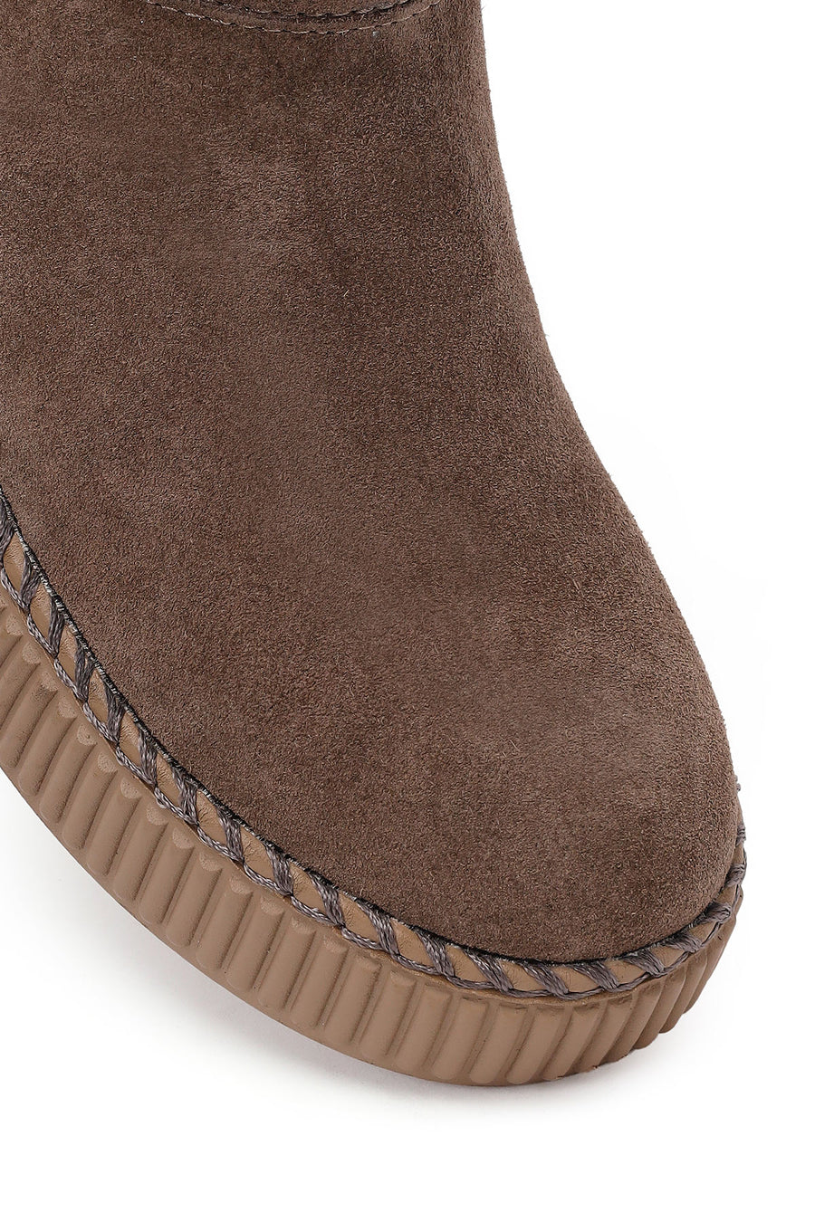 Woman Mink Zip Closure Thick-Soled Suede Boots