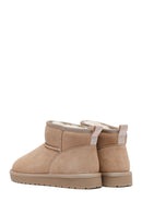 Woman Beige Fur Suede Teddy Boots | Derimod