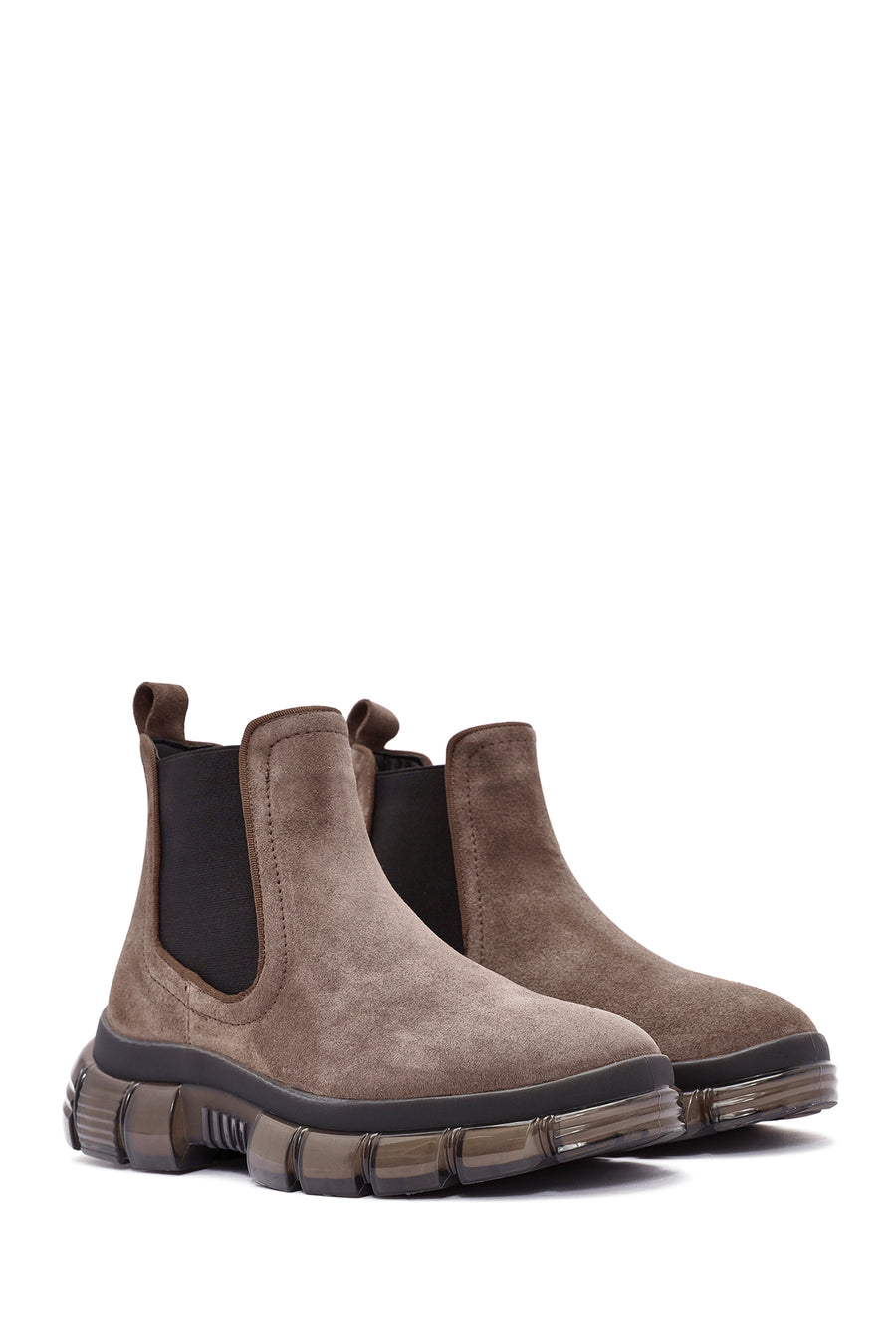 Men's Beige Suede Leather Chelsea Boots