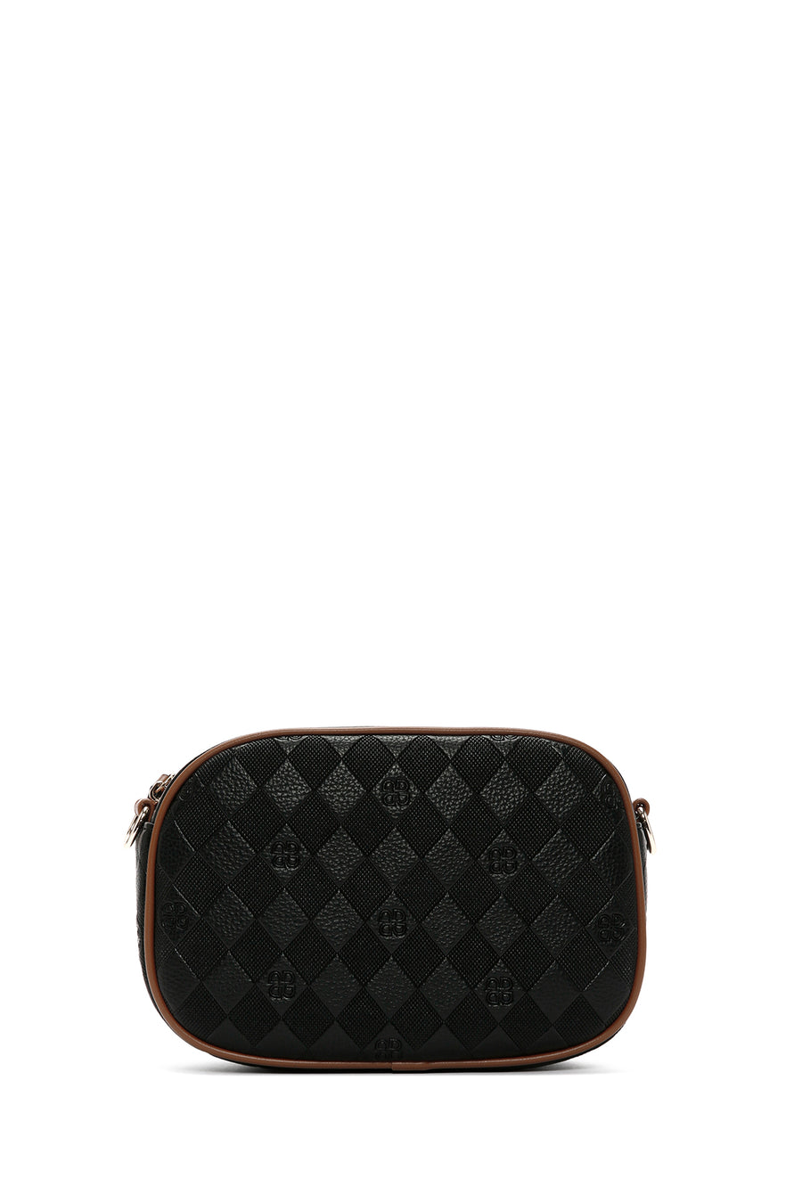 Women's Black Long Strap Printed Crossbody Bag
