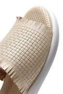 Women's Leather Comfort Braided Slippers | Derimod