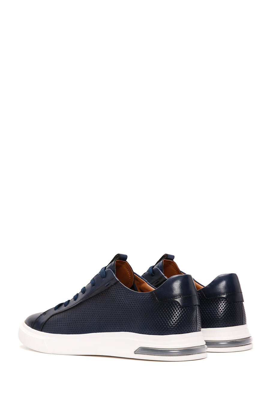 Men's Navy Blue Lace-Up Leather Sneaker