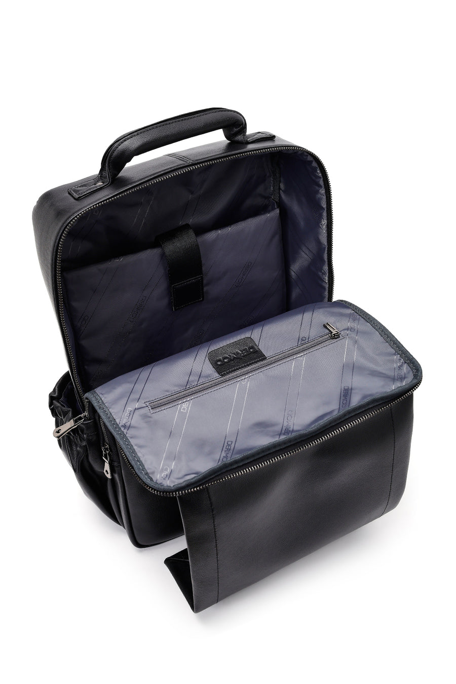 Men's Black Leather Backpack