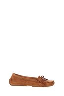 Suede Tan Women's Leather Loafer | Derimod
