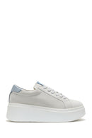 Women's Gray Suede Leather Thick Soled Sneaker | Derimod