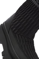 Women's Black Thick Soled Fabric Boots | Derimod