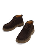 Male Brown Lace-up Thick-Soled Suede Casual Boots | Derimod