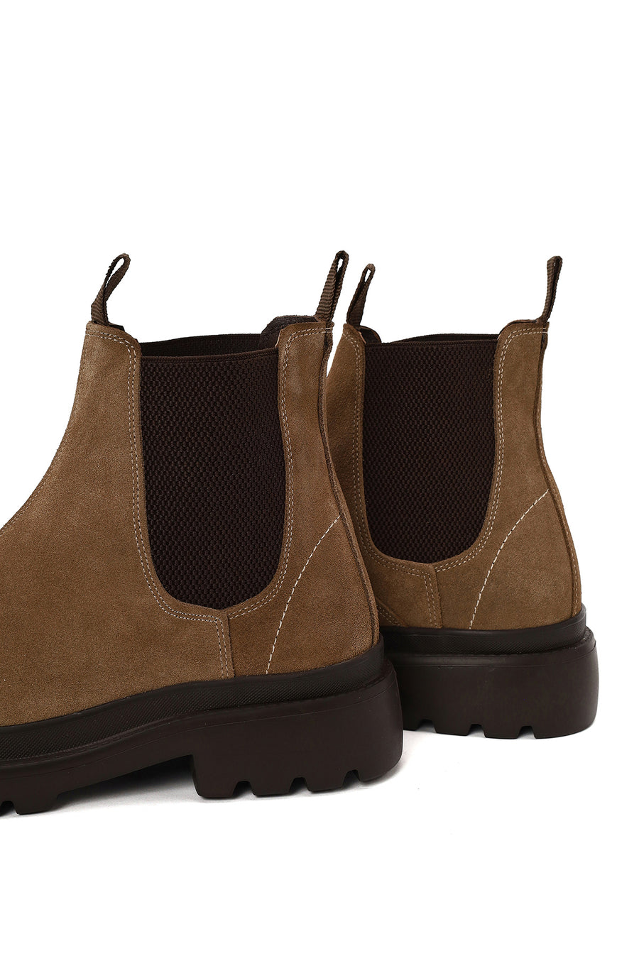 Male Brown Thick-Soled Suede Chelsea Boots
