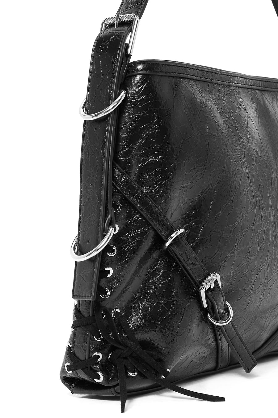Women's Black Metal Detailed Shoulder Bag