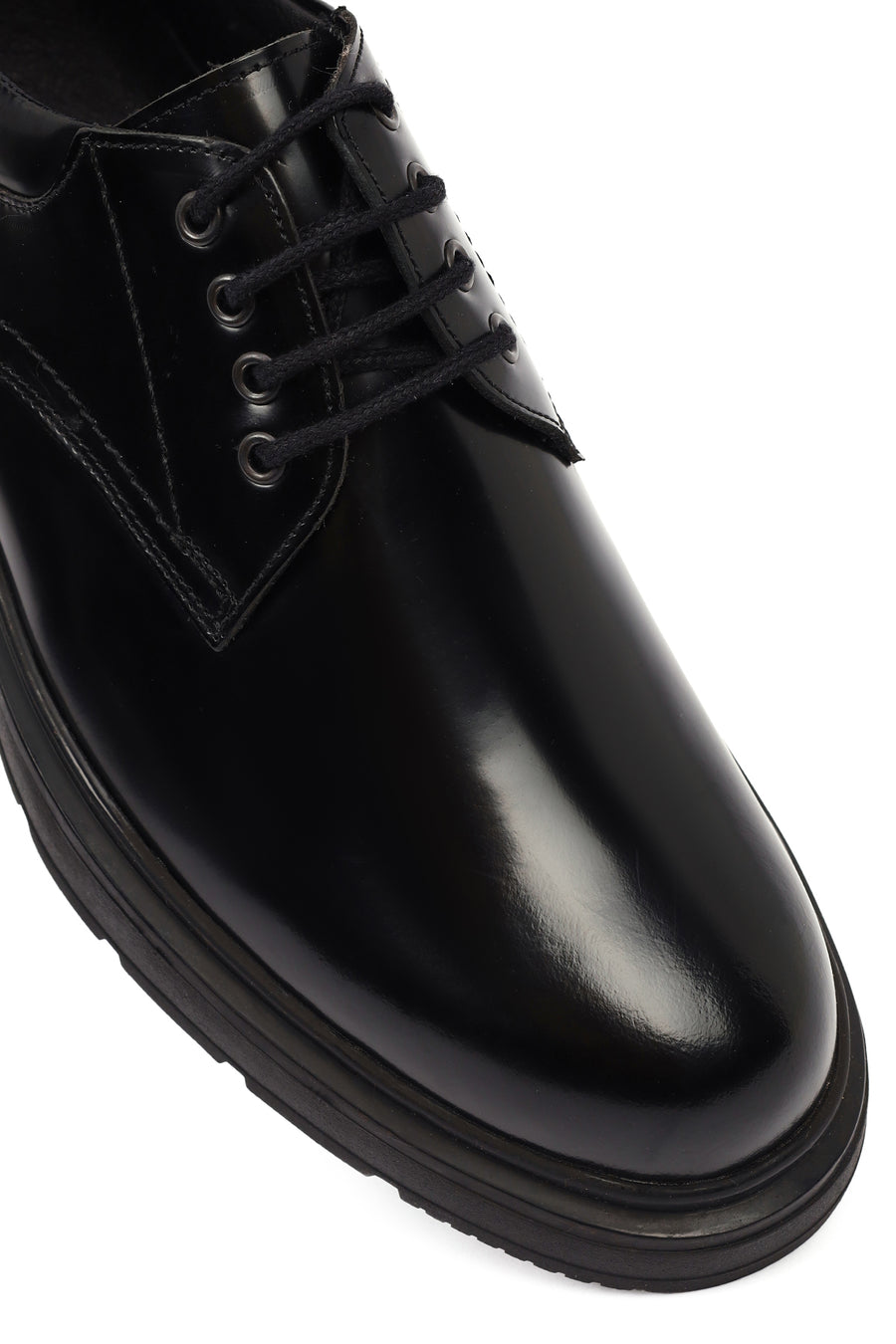 Men's Black Lace-Up Leather Casual Shoes