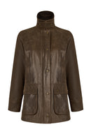 Gateaway Woman Brown Leather Coat | Derimod