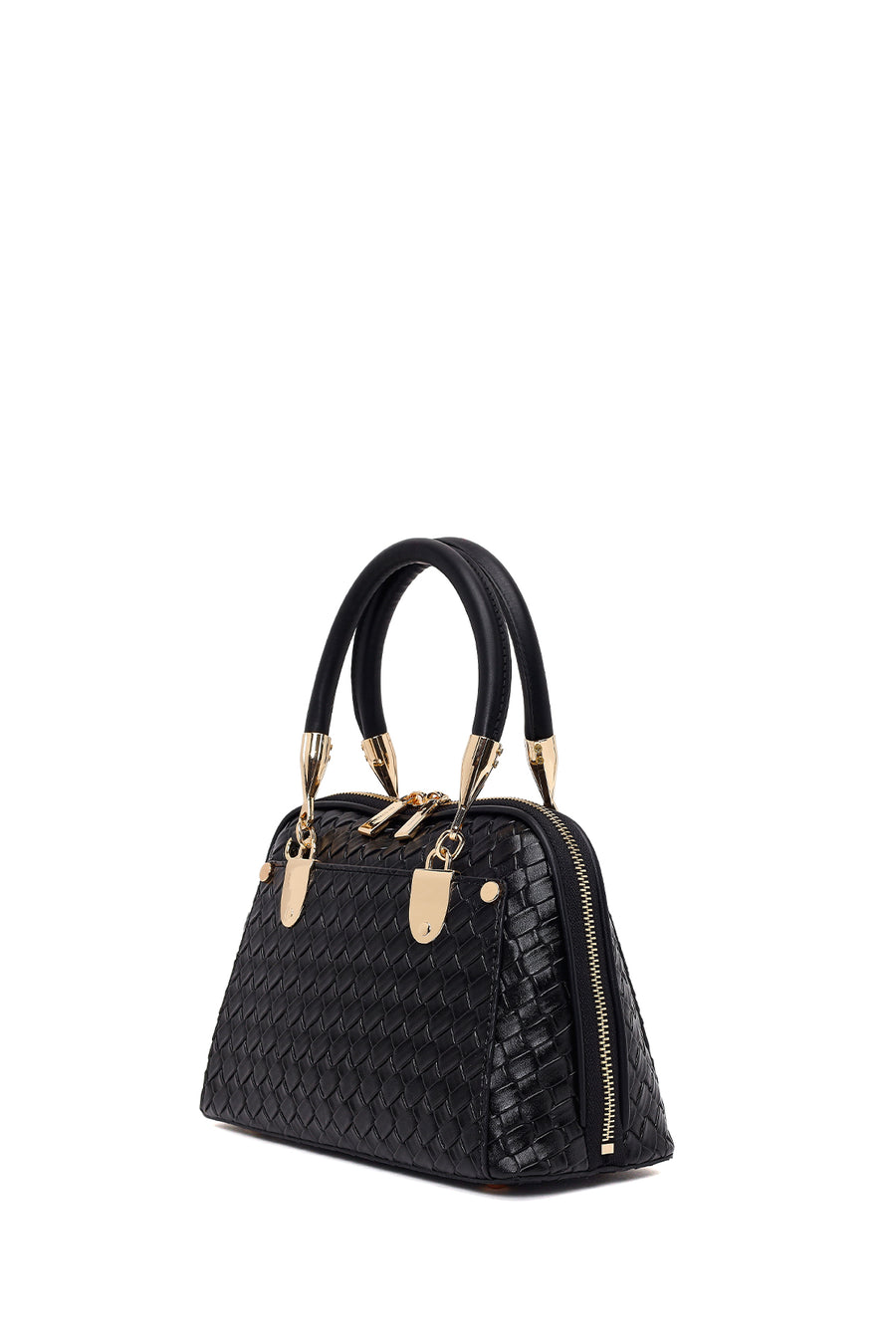Woman Black Long-Strap Knitted Classic Shoulder Bag