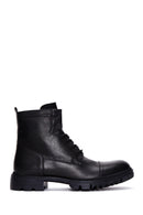Men's Black Leather Boots Flat Boots | Derimod