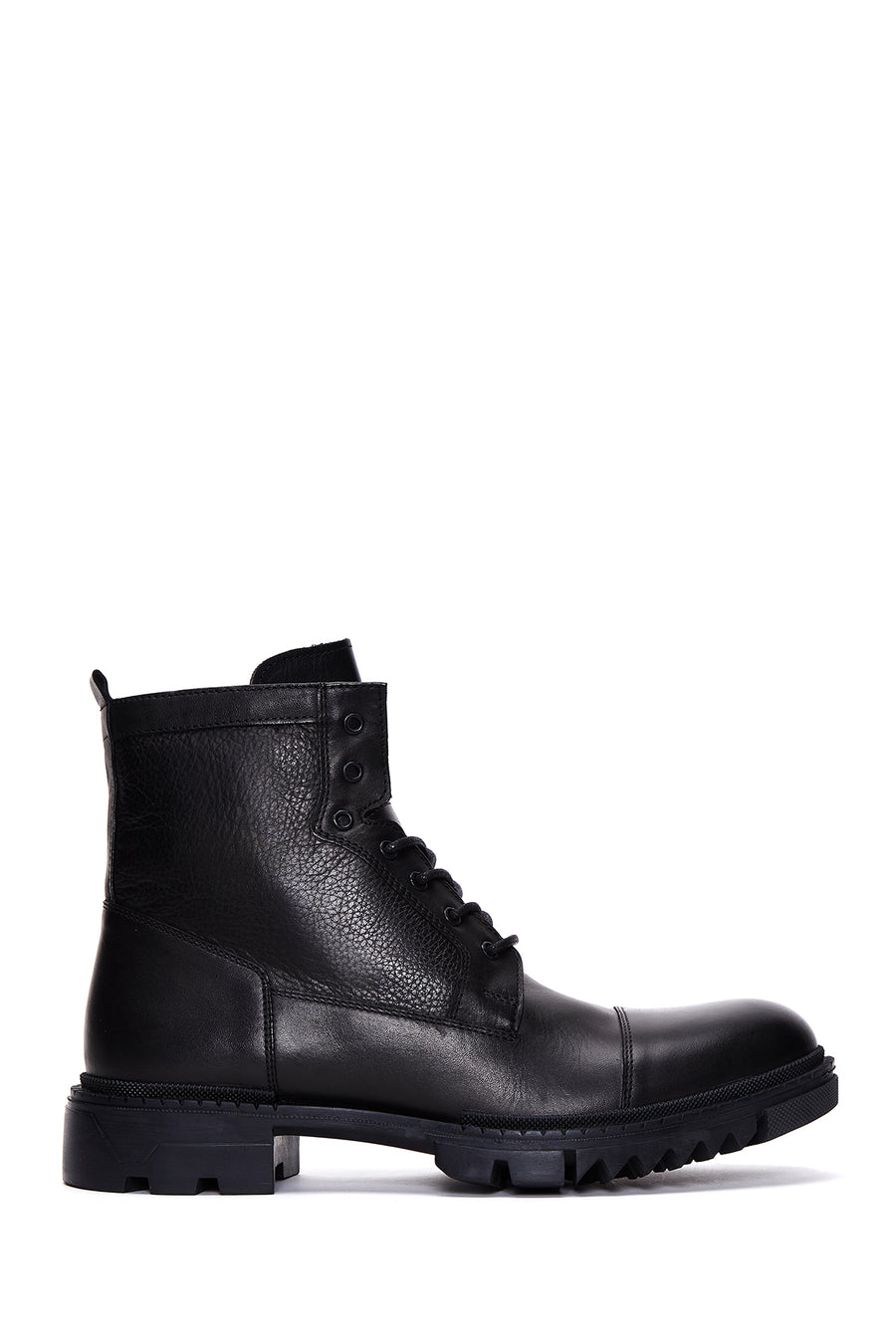 Men's Black Leather Boots Flat Boots 22WFD621618 | Derimod
