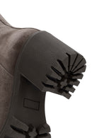 Women's Mink Heeled Zippered Suede Leather Boots | Derimod