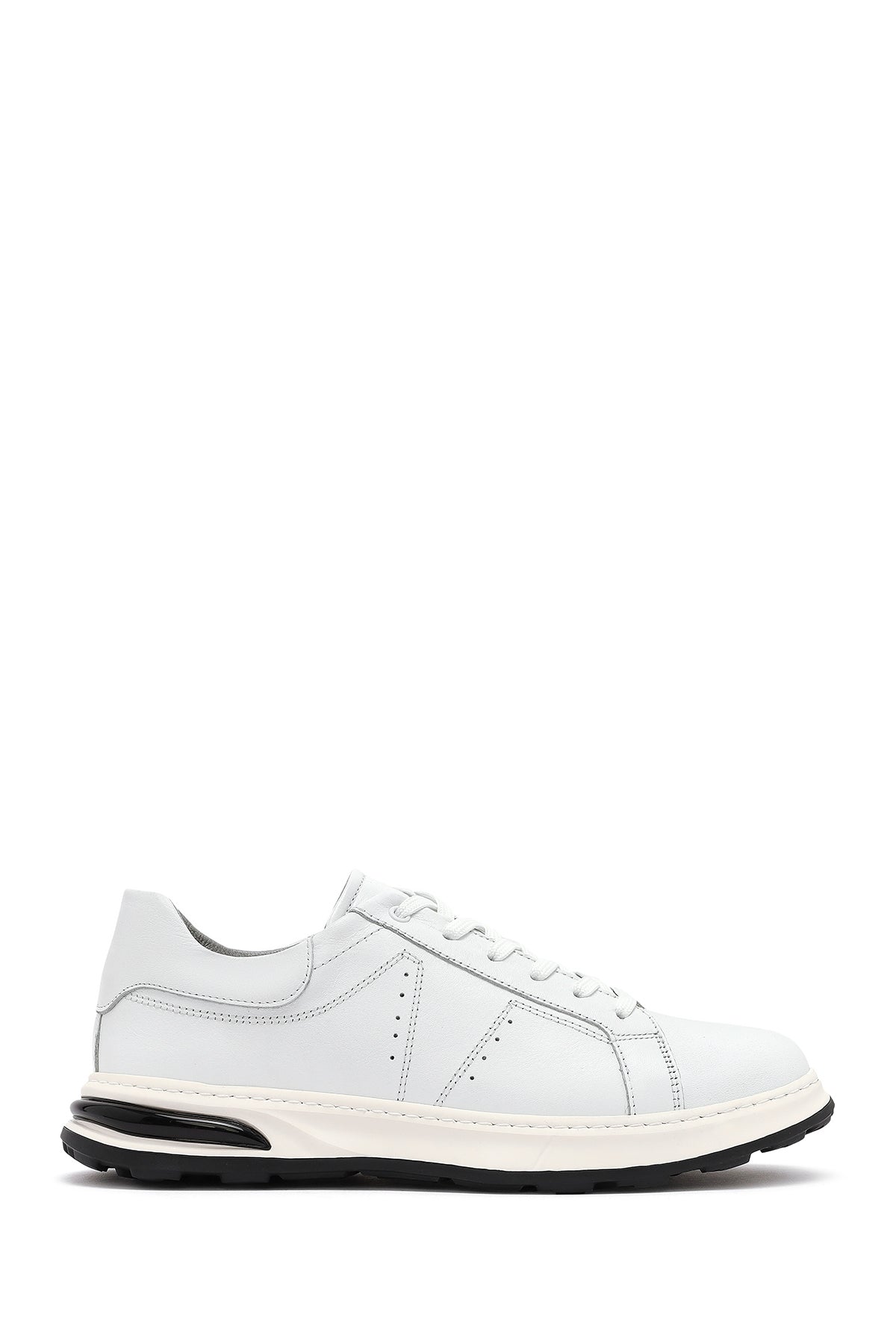 Erkek Beyaz Bağcıklı Kalın Tabanlı Deri Sneaker 25SFD675018 | Derimod