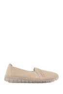 Woman Beige Suede Comfort Shoes | Derimod