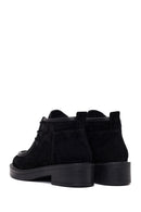 Woman Black Lace-Up Thick-Soled Suede Boots | Derimod
