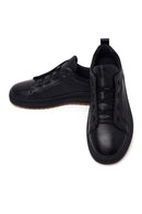 Male Black Lace-Up Leather Sneaker | Derimod