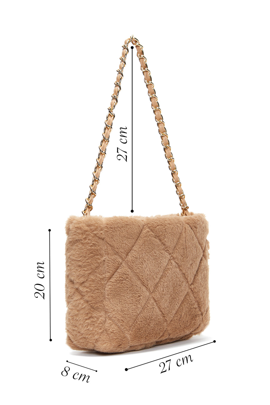 Kadın Camel Peluş Omuz Çantası