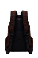 Unisex Brown Suede Fabric Backpack | Derimod
