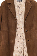 Pamela Women's Brown Suede Leather Coat | Derimod