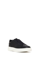 Male Black Lace-Up Leather Sneaker | Derimod