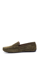 Men's Khaki Leather Suede Casual Loafer | Derimod