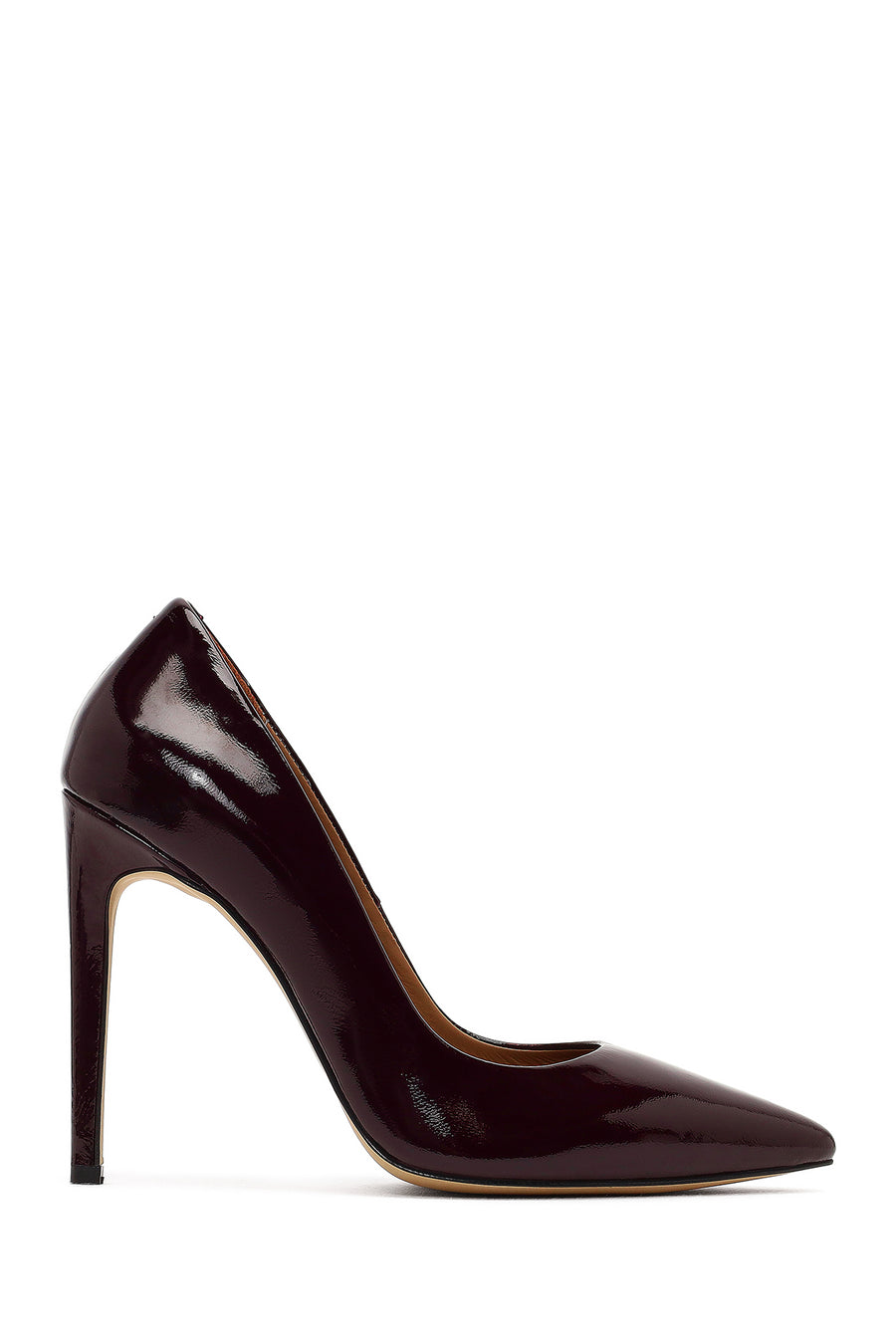 Woman Burgundy High Thin-Heel Patent Leather Leather Stiletto 25AFD132316 | Derimod