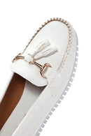 Women's White Tassel Detailed Loafer | Derimod