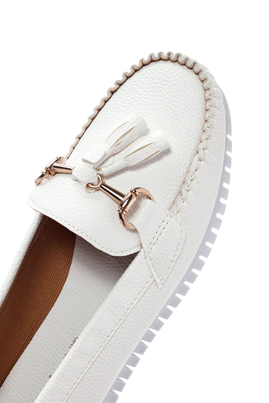 Women's White Tassel Detailed Loafer