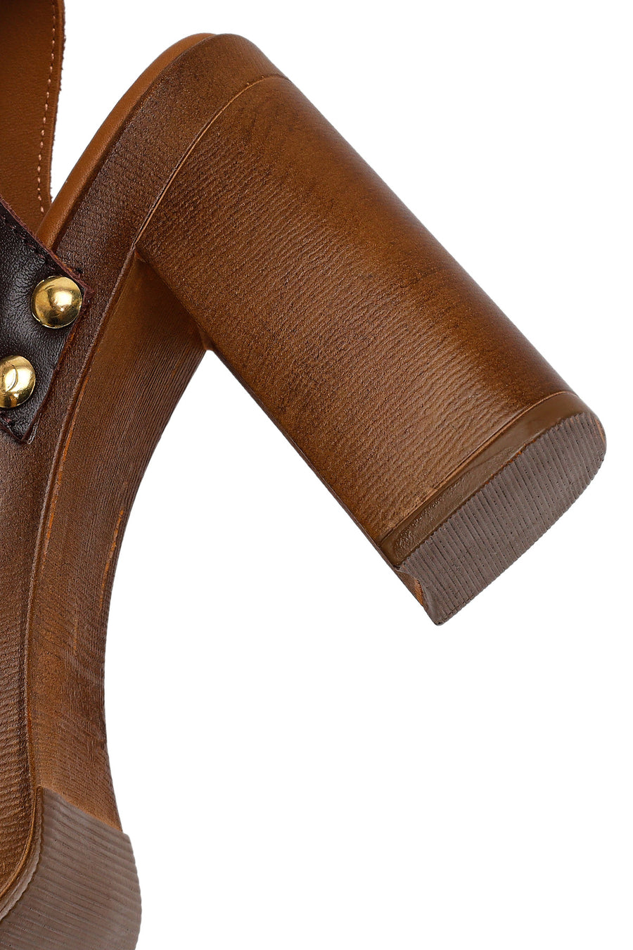 Woman Brown Ankle Buckle Platform High Chunky Heeled Suede Sandal